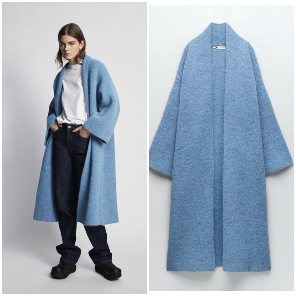Zara limited edition alpaca cardigan coat